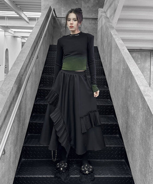 Pleat Ruffle Skirt